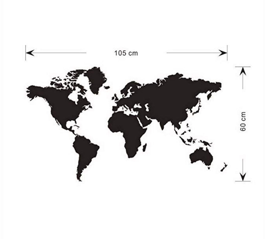 World map carved wall sticker