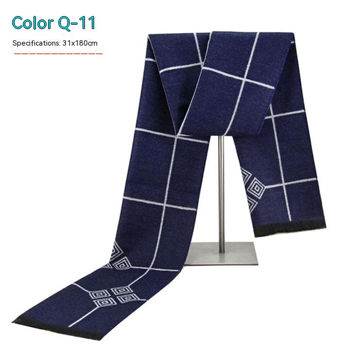 Men&#39;s Striped Winter Warm Artificial Cashmere Scarf