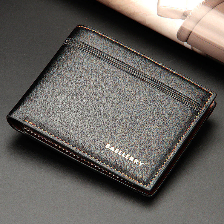 Men&#39;s wallet business casual short PU wallet cross