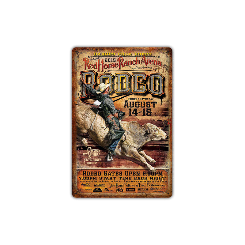 Western cowboy vintage tin painting