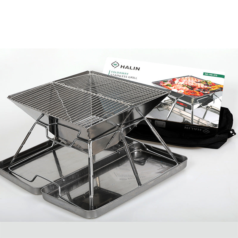 Stainless Steel 3-4 People Picnic Portable Foldable Barbecue Grill