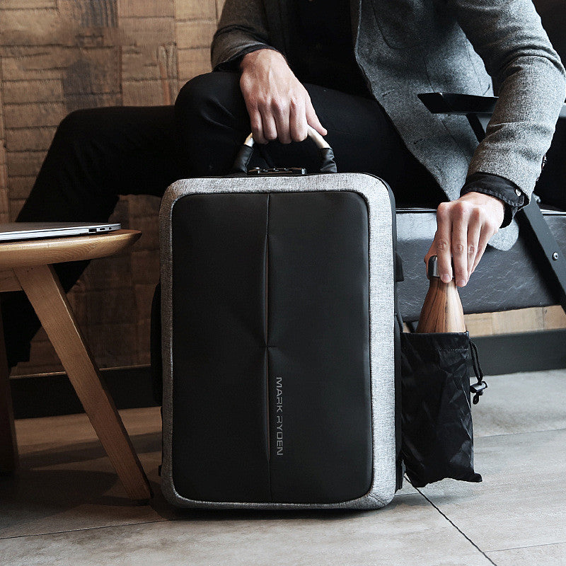 Men&#39;s backpack rechargeable usb computer bag