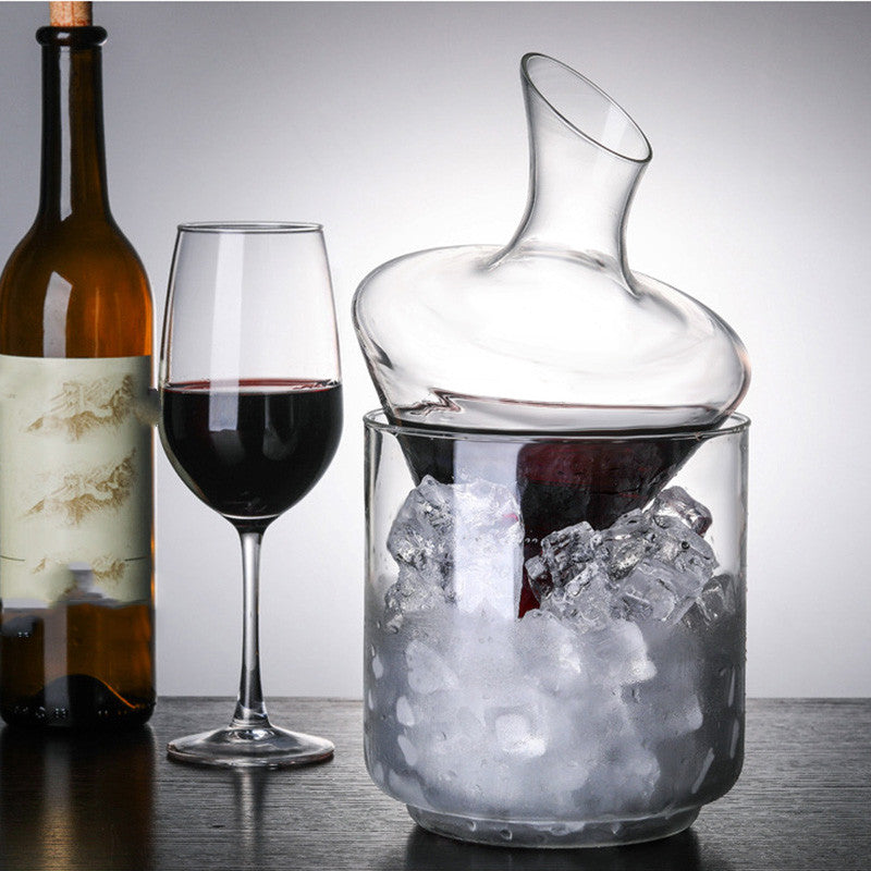 Ice Bucket Decanter Set Glass Oblique Mouth