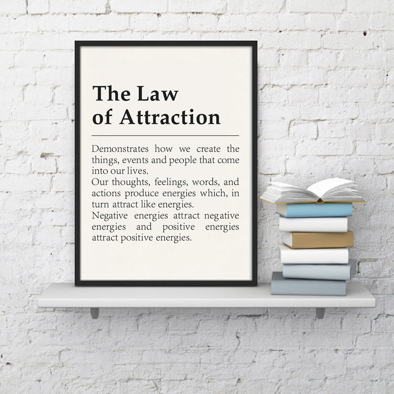 Law Of Attraction Defines Inspirational Poster Print Modern Wall Art Canvas Painting
