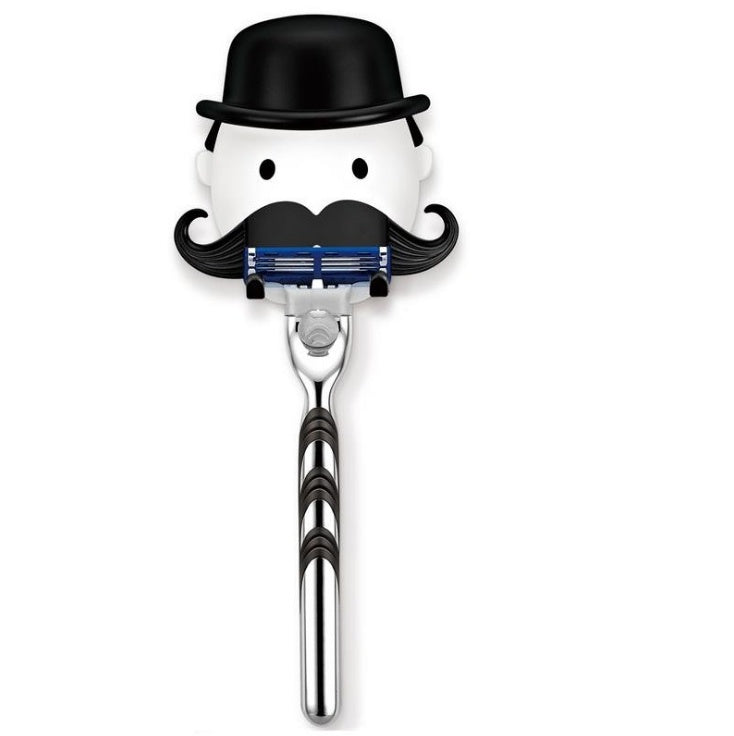 Black beard shaving rack suction razor