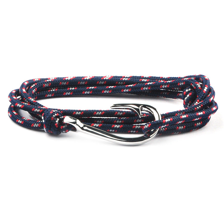Viking Miansai Style Navy Style Fish Hook Anchor Bracelet