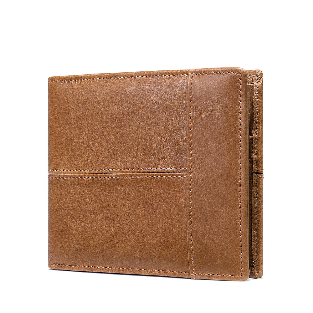 Anti-theft leather men&#39;s wallet