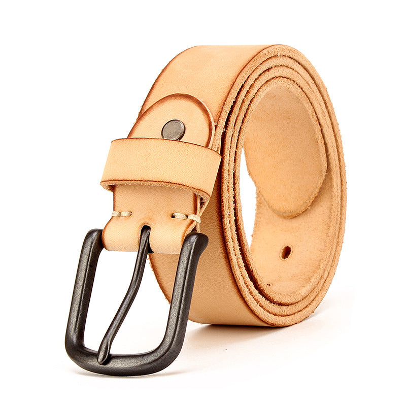 Men&#39;s leather pin buckle belt
