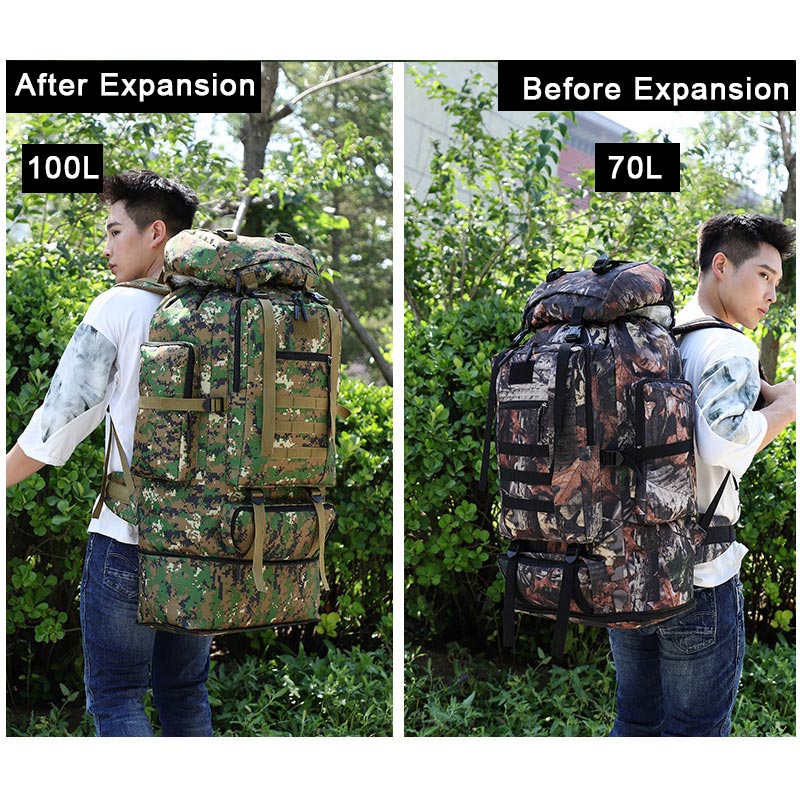 High-capacity military camouflage tactical pack