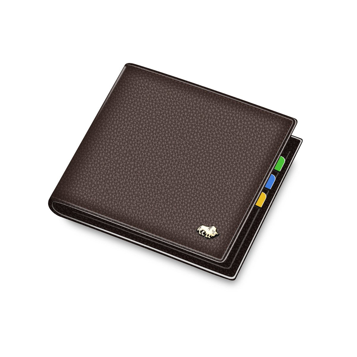 American bison men&#39;s short men&#39;s leather wallet