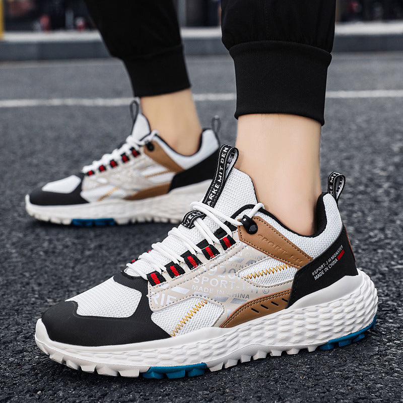 Round Toe Low-cut Flying Knit Men&#39;s Shoes