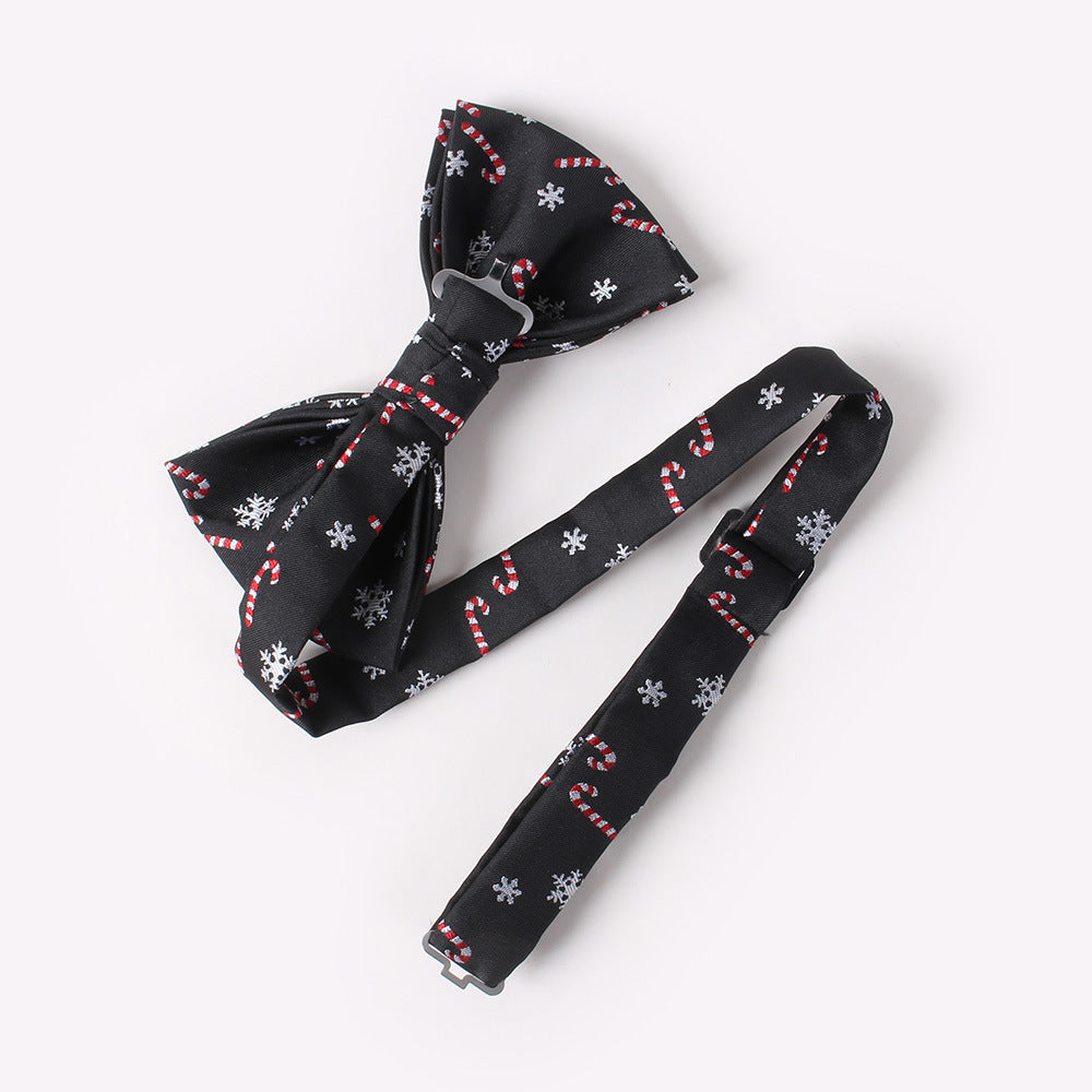 Men&#39;s Holiday Christmas Tree Snowflake Pattern Bow Tie