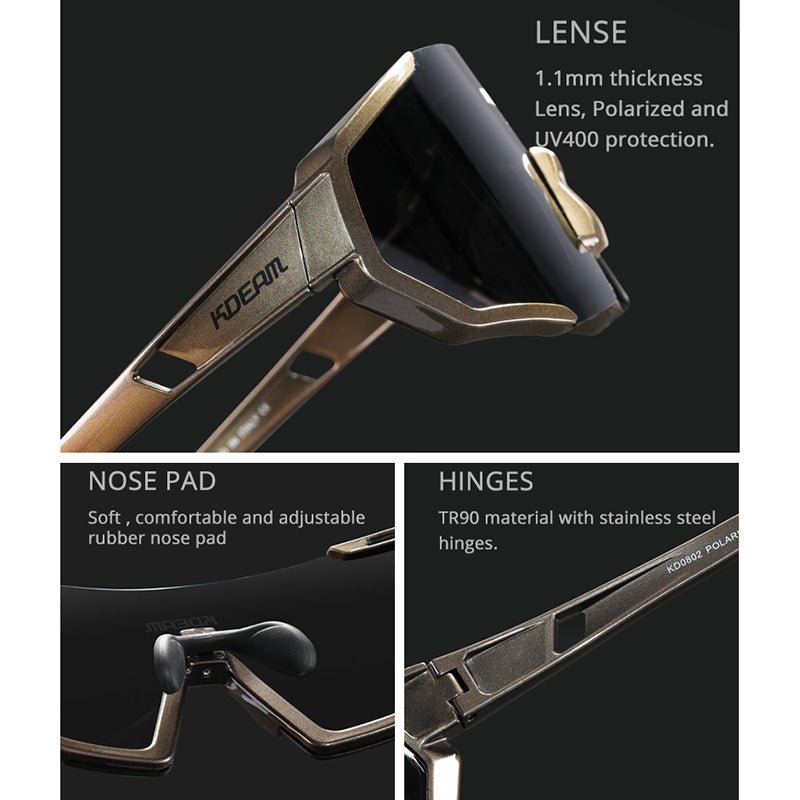 Polarized Cycling One Piece Large Frame Sports Sunglasses