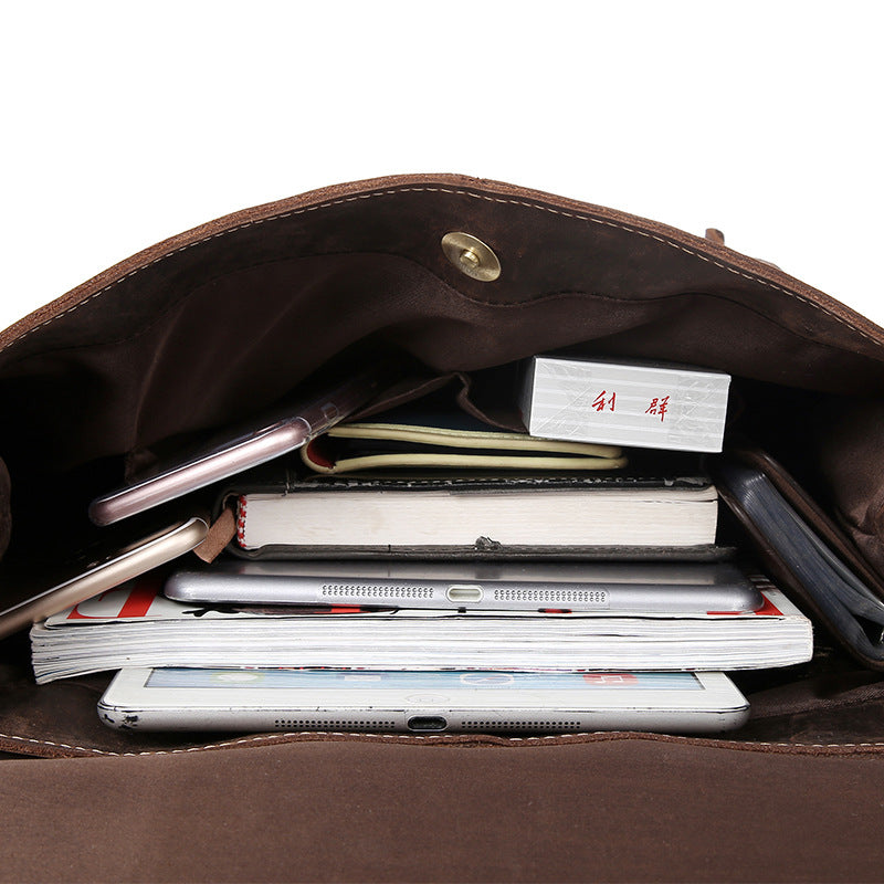 Men&#39;s backpack Backpack Bag retro crazy horse leather bag retro casual male computer bag wholesale