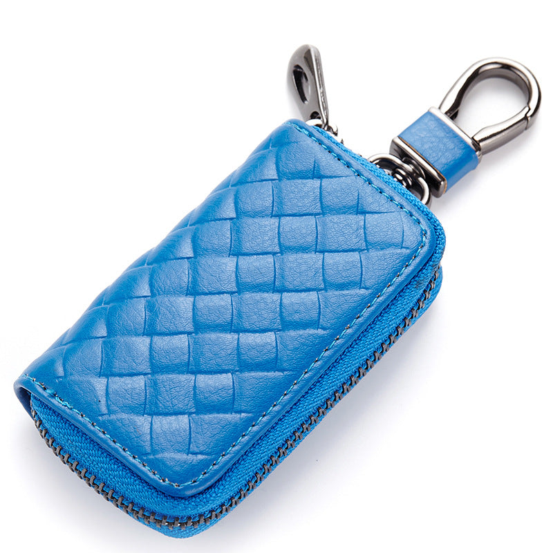 Car key case leather key case men&#39;s woven