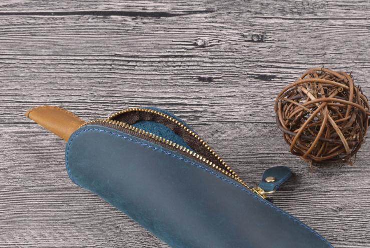 Vintage leather pencil case