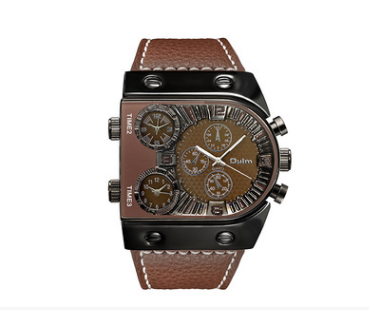 Large dial multi-time zone men&#39;s watch quartz watch