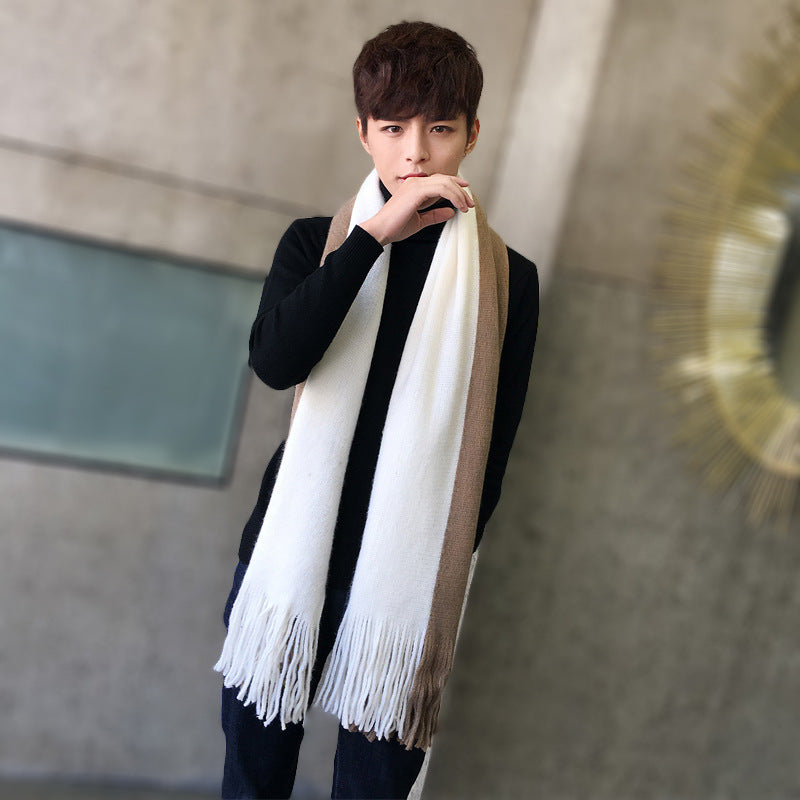 Men&#39;s Fashionable And Versatile Simple Woolen Scarf