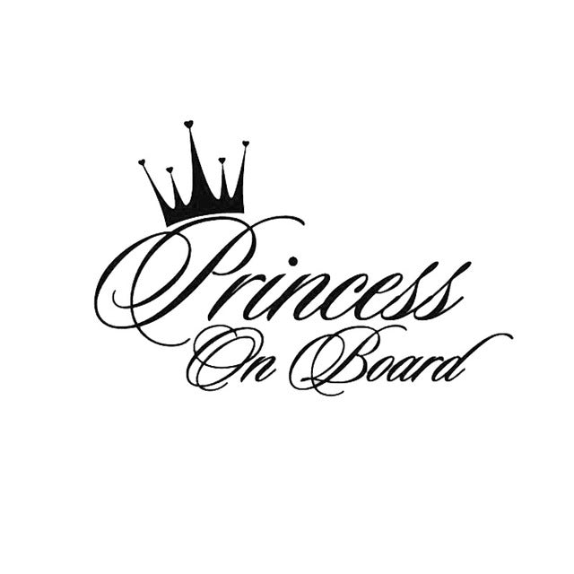 Princess Baby On Board Car Sticker Crown Princess Car Sticker A262