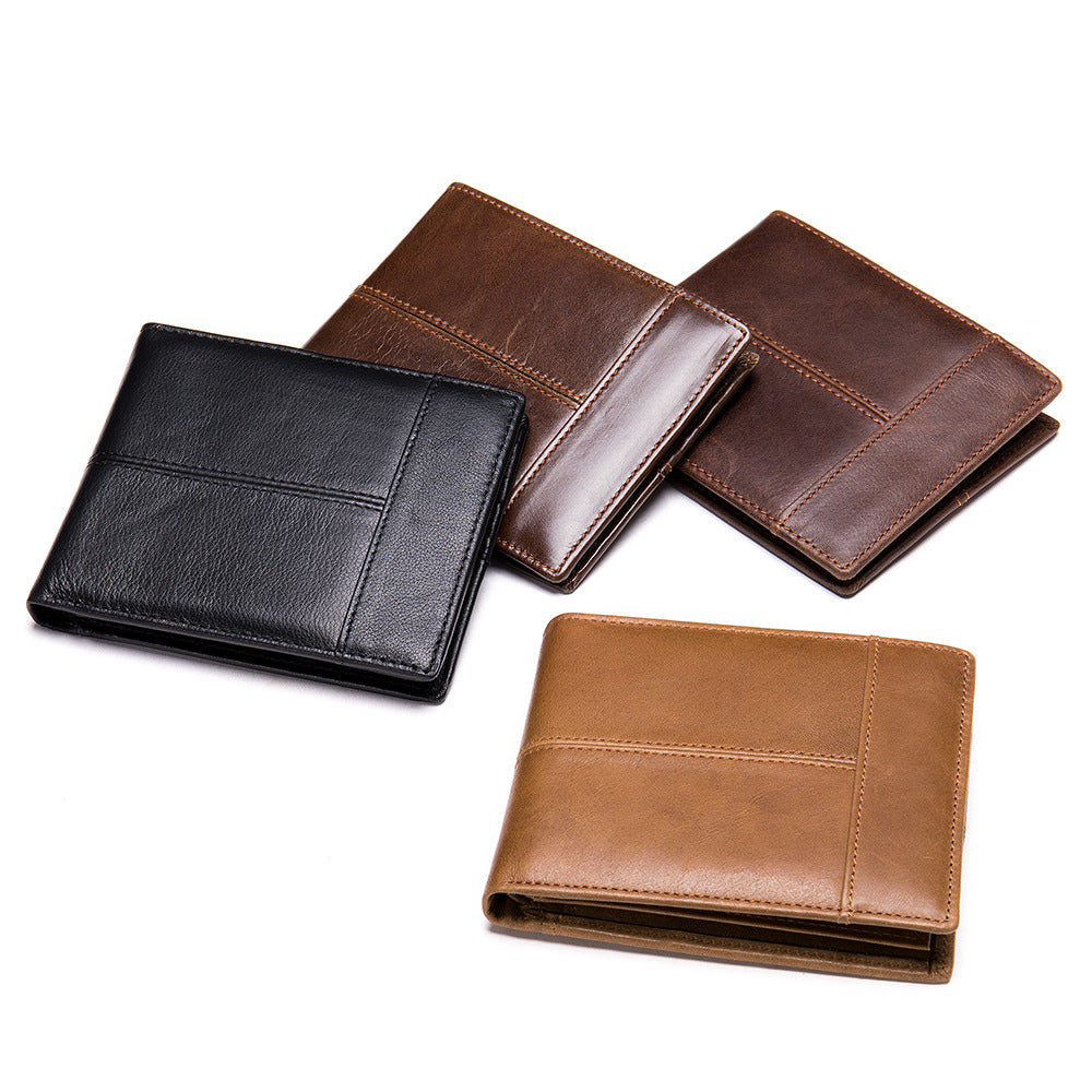 Anti-theft leather men&#39;s wallet