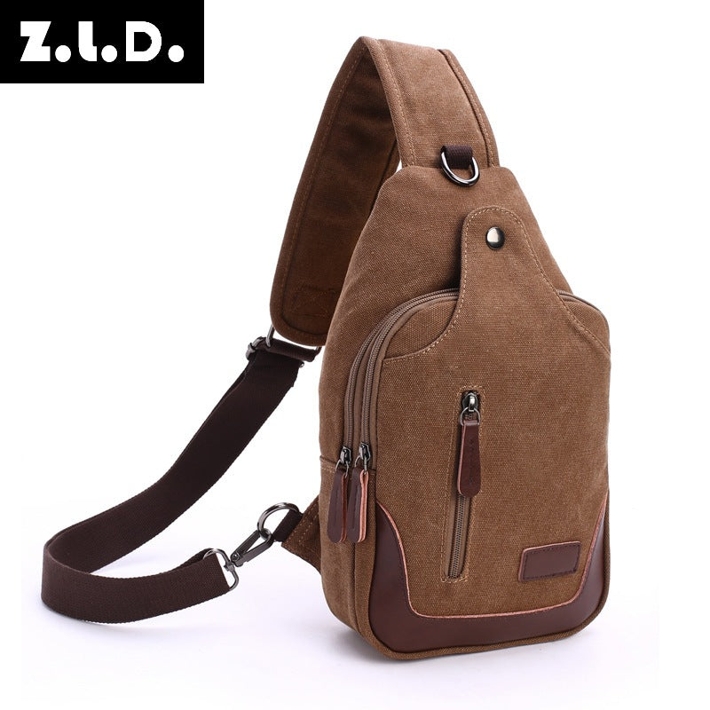 Professional manufacturers supply the new men&#39;s fashion bag wash water quality canvas bag Crossbody Bag chest