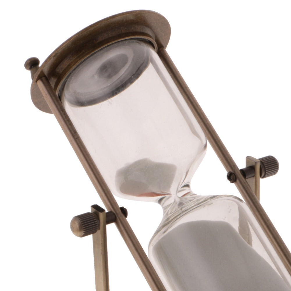 Metal rotating hourglass