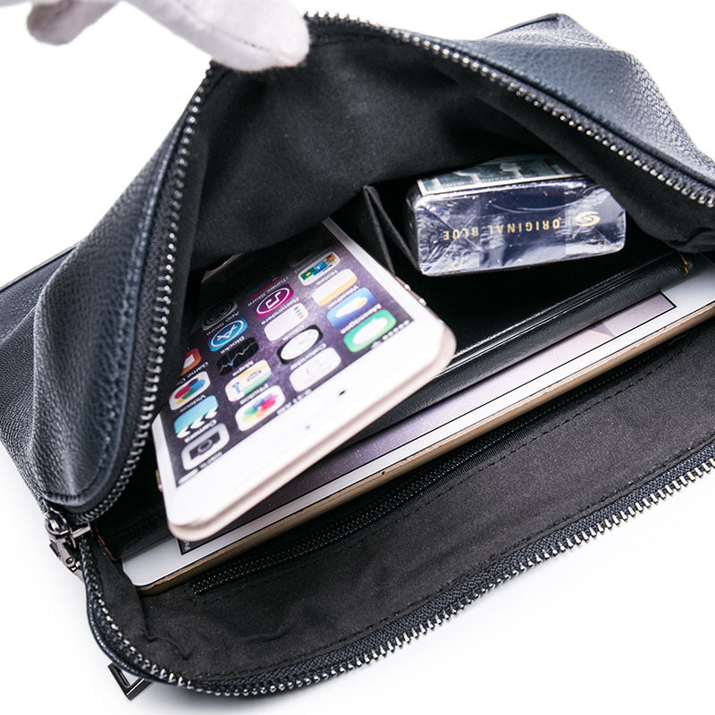 Men&#39;s business leisure leather handbag