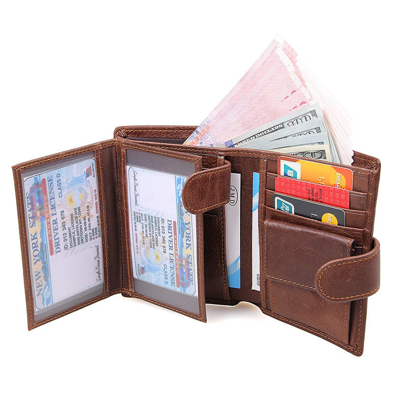 J.M.D leather wallet multi Card Leather Men&#39;s Wallet Purse RFID scan 8129 anti foreign trade