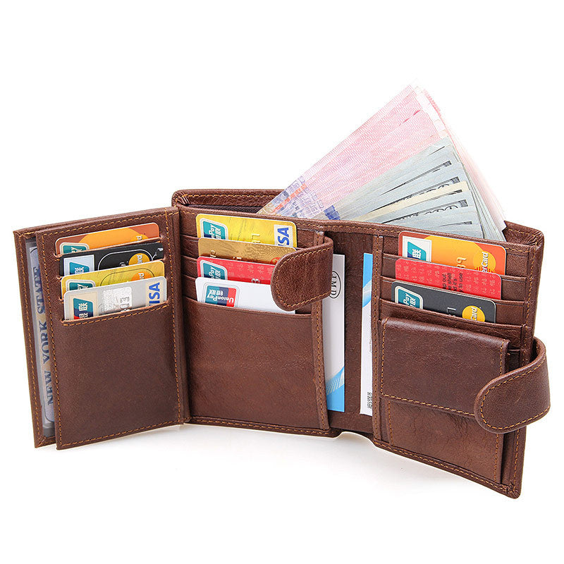 J.M.D leather wallet multi Card Leather Men&#39;s Wallet Purse RFID scan 8129 anti foreign trade