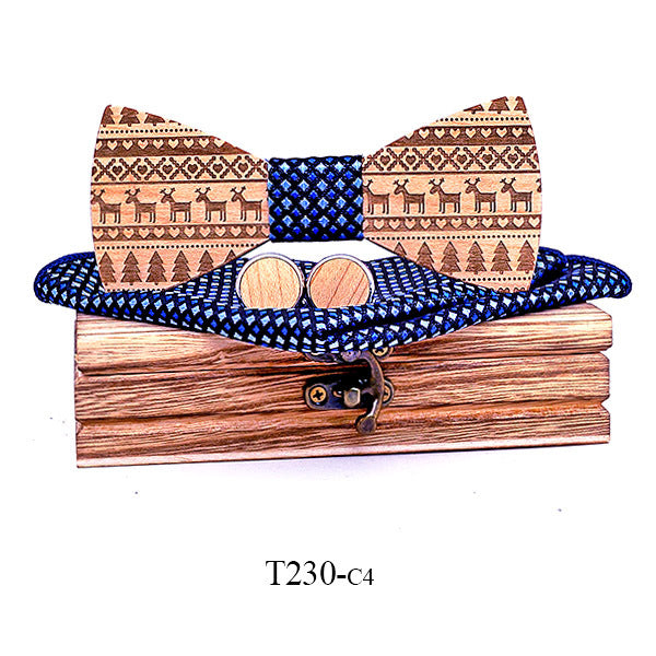 Elk wooden bow tie