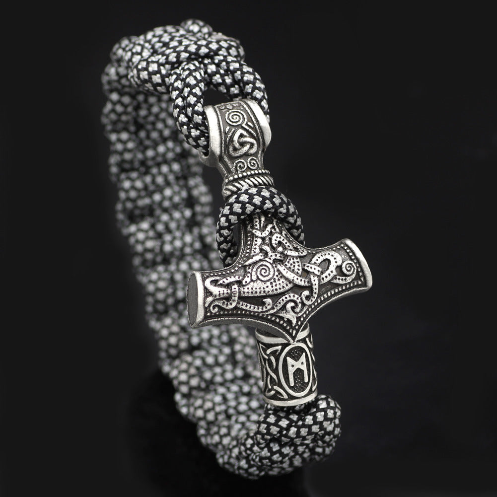Vintage Thor&#39;s Hammer Braided Bracelet