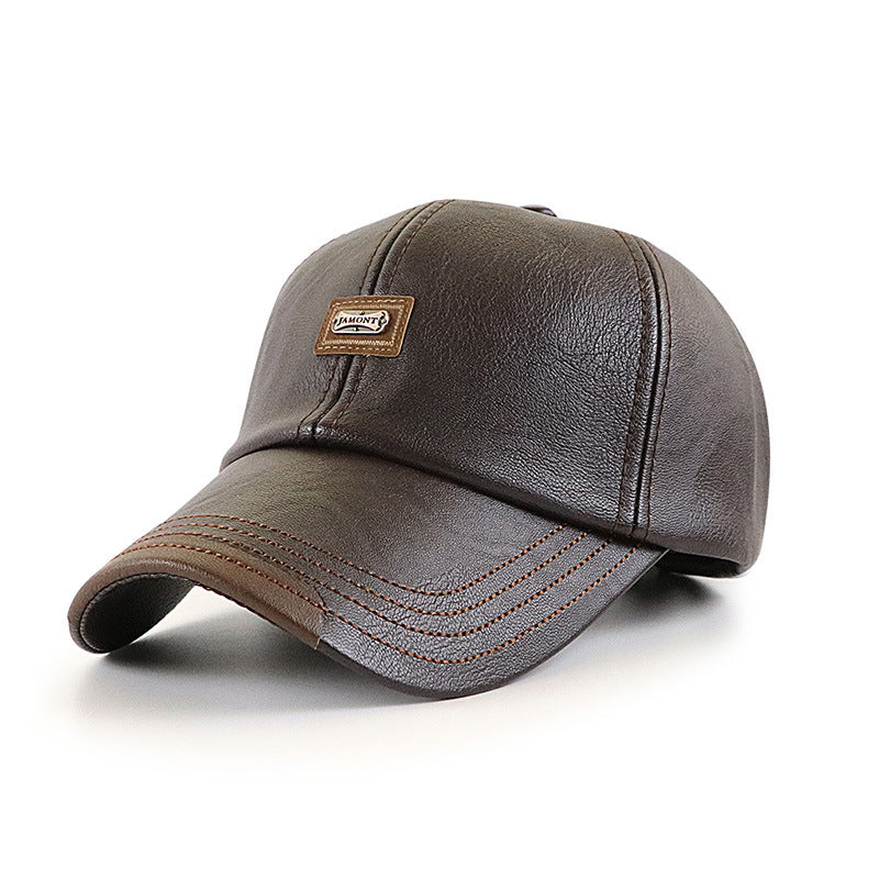 Men&#39;s leather baseball cap