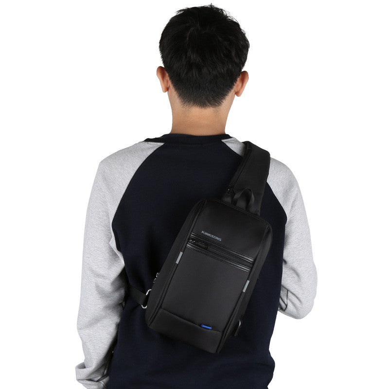 Crossbody chest bag male USB charging chest bag men&#39;s small bag
