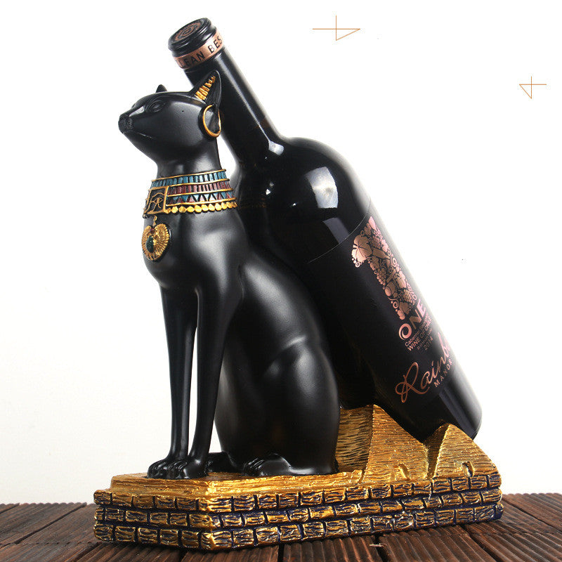 New Anubis God Creative Wine Rack Decoration Wine Rack Resin Candle Table Dining Room Retro Decoration