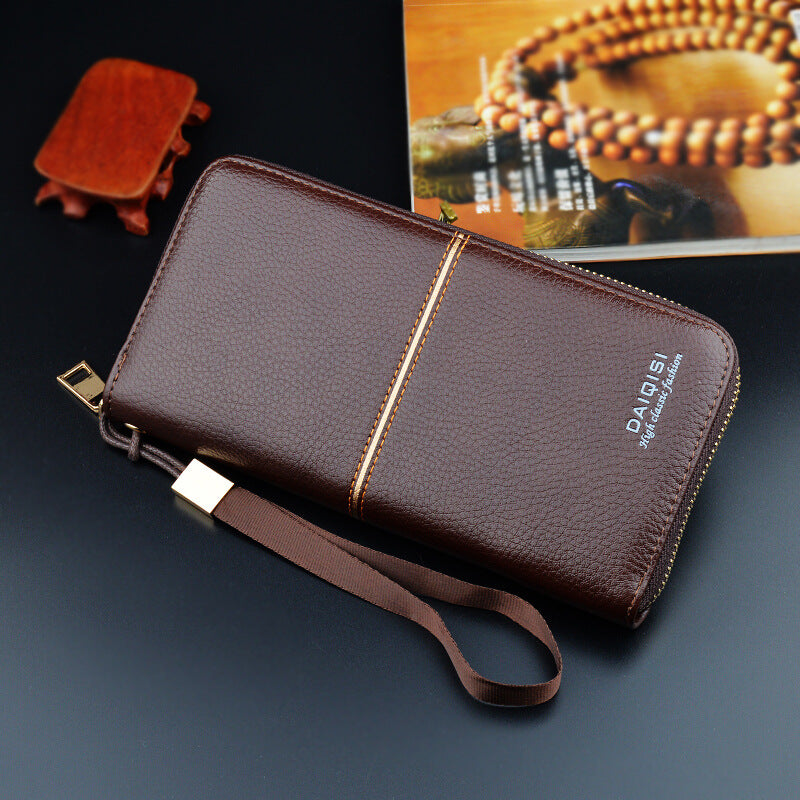 New European and American men&#39;s long purse zipper fashion hand take business leisure men&#39;s wallet foreign trade manufacturers wholesale