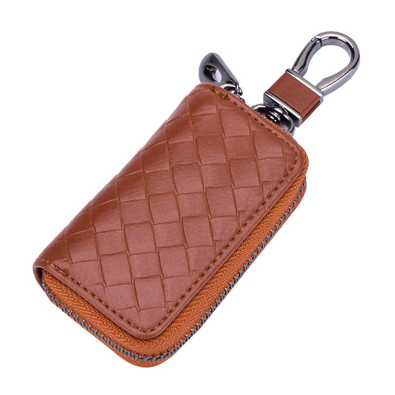 Car key case leather key case men&#39;s woven