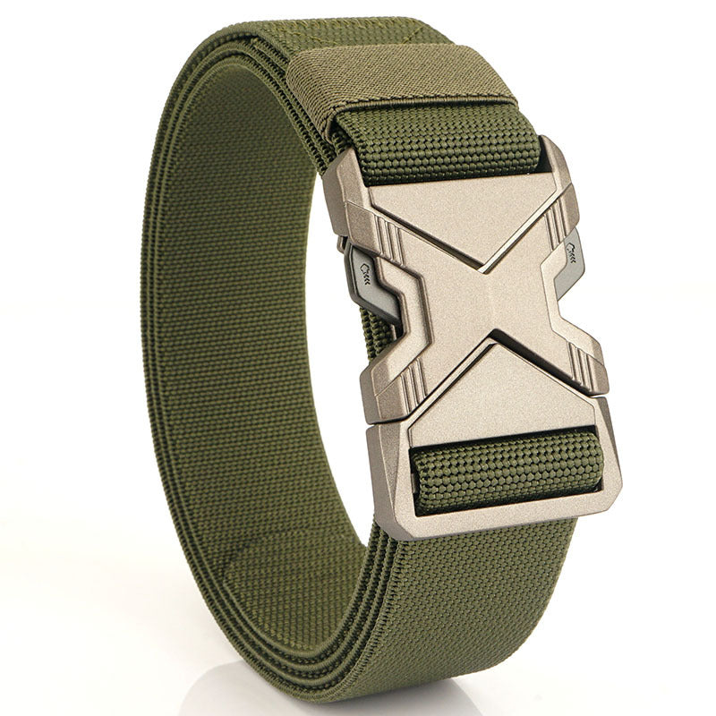 Fashion Commuter Casual Men&#39;s Belt Woven Elastic Minimalist Alloy Buckle
