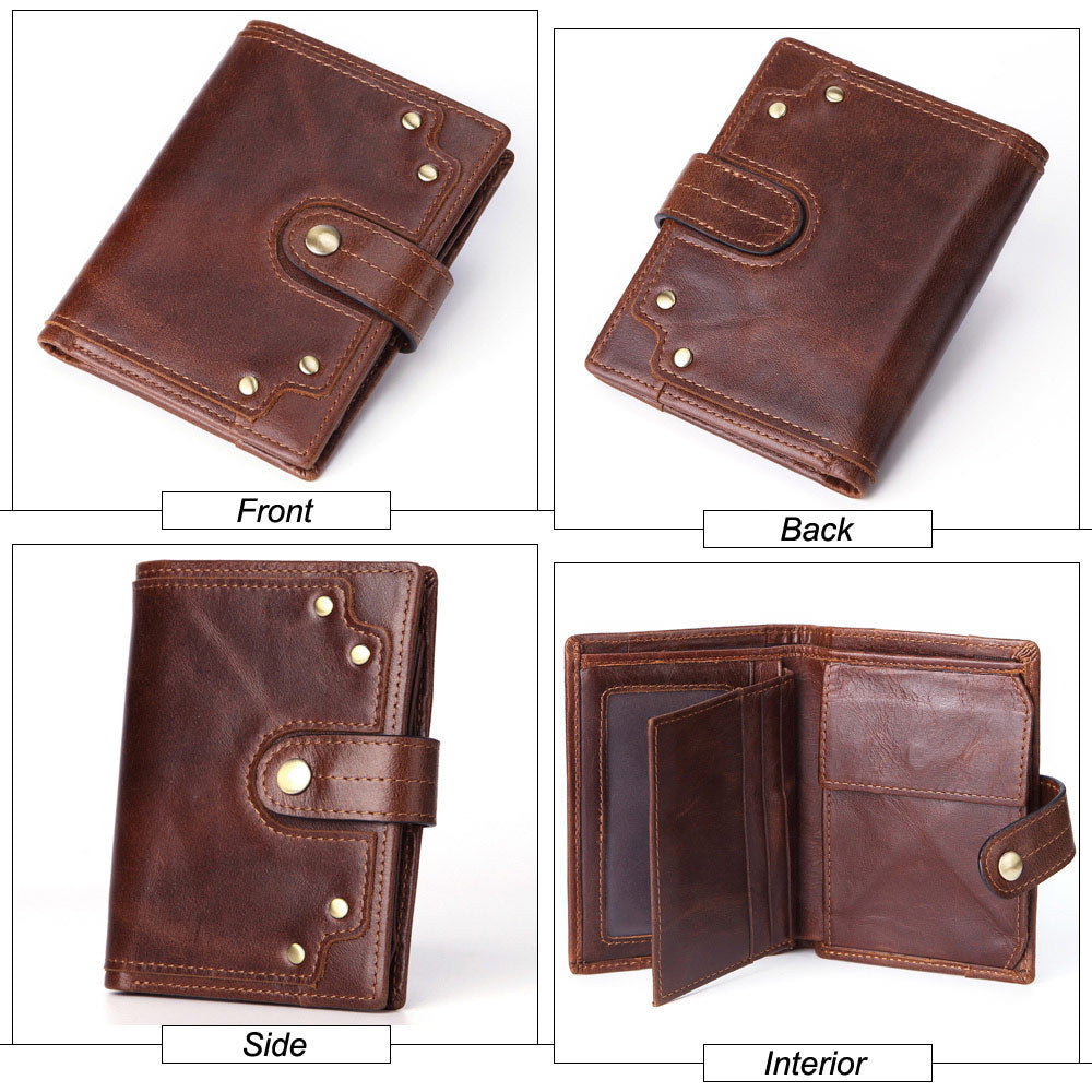 Men&#39;s high-end suede leather business wallet