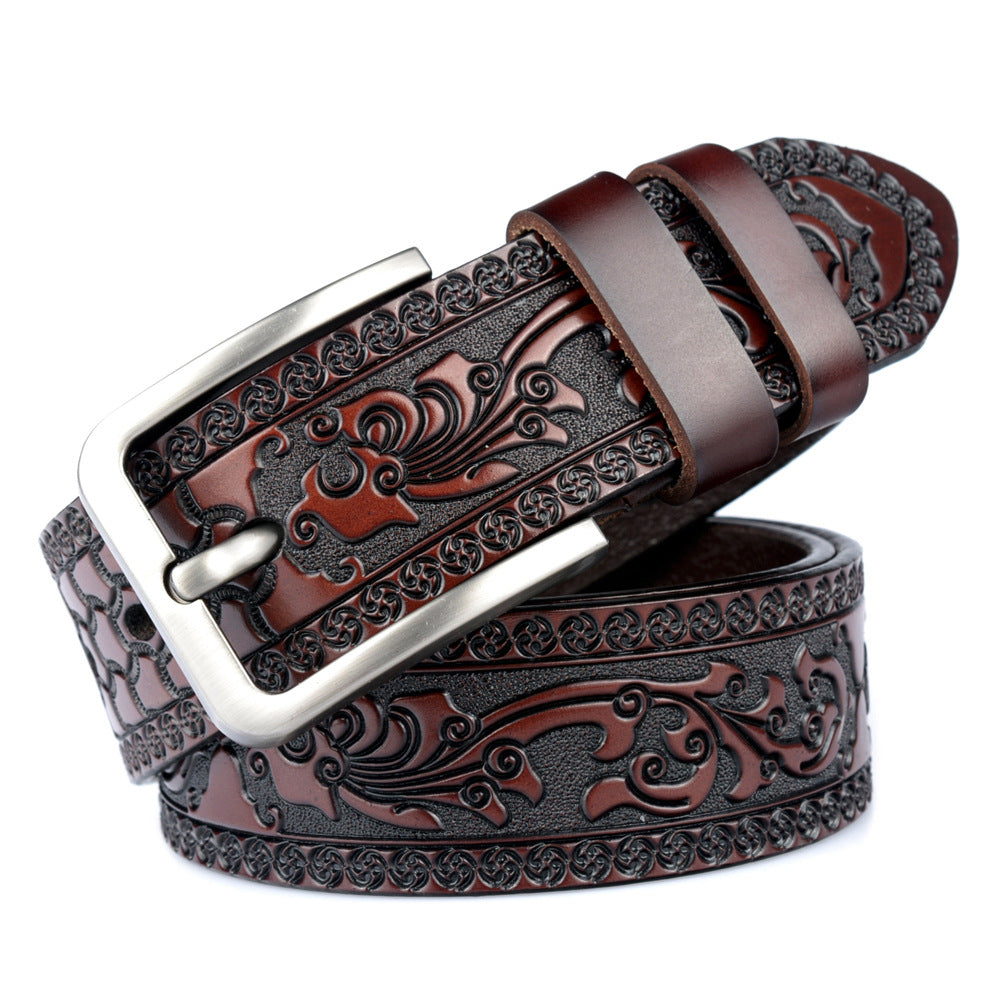 Carved craft men&#39;s belt