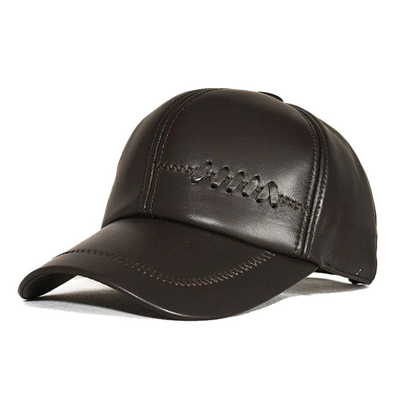 Autumn And Winter Casual Men&#39;s Leather Hat