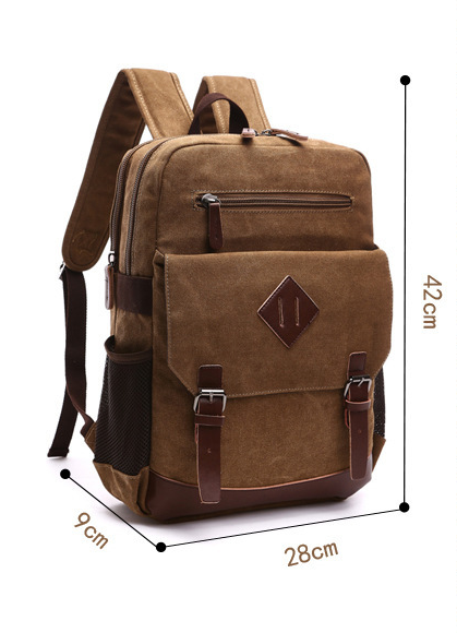 Men&#39;s Laptop Backpack Wash Canvas Solid Color