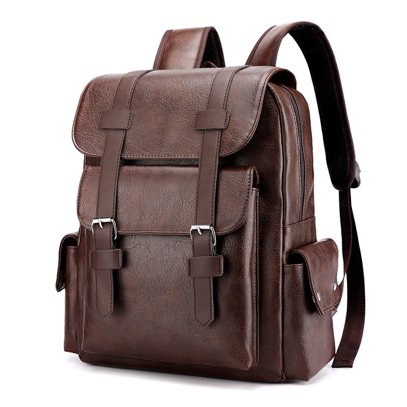 Retro Men&#39;s PU Backpack Computer Bag