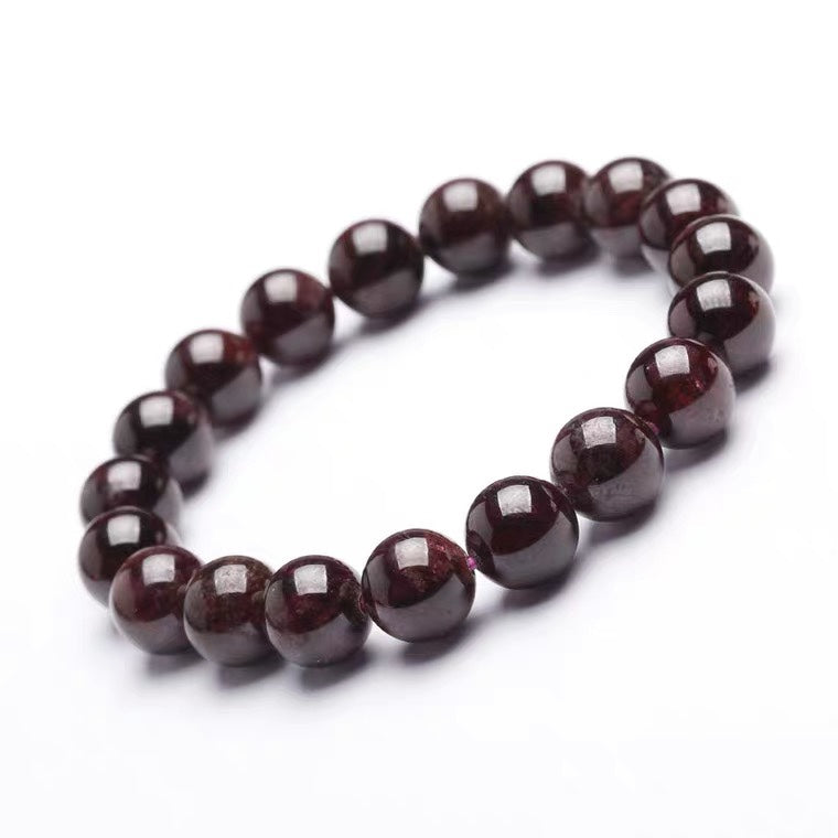 Natural Genuine Wine Red Garnet Bracelet Men And Women Single Circle 12mm Large Beads Large Grain Crystal Bracelet Men&#39;s Jewelry