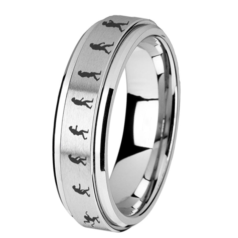 Human Evolution Chart Ring Rotating Ring Stainless Steel