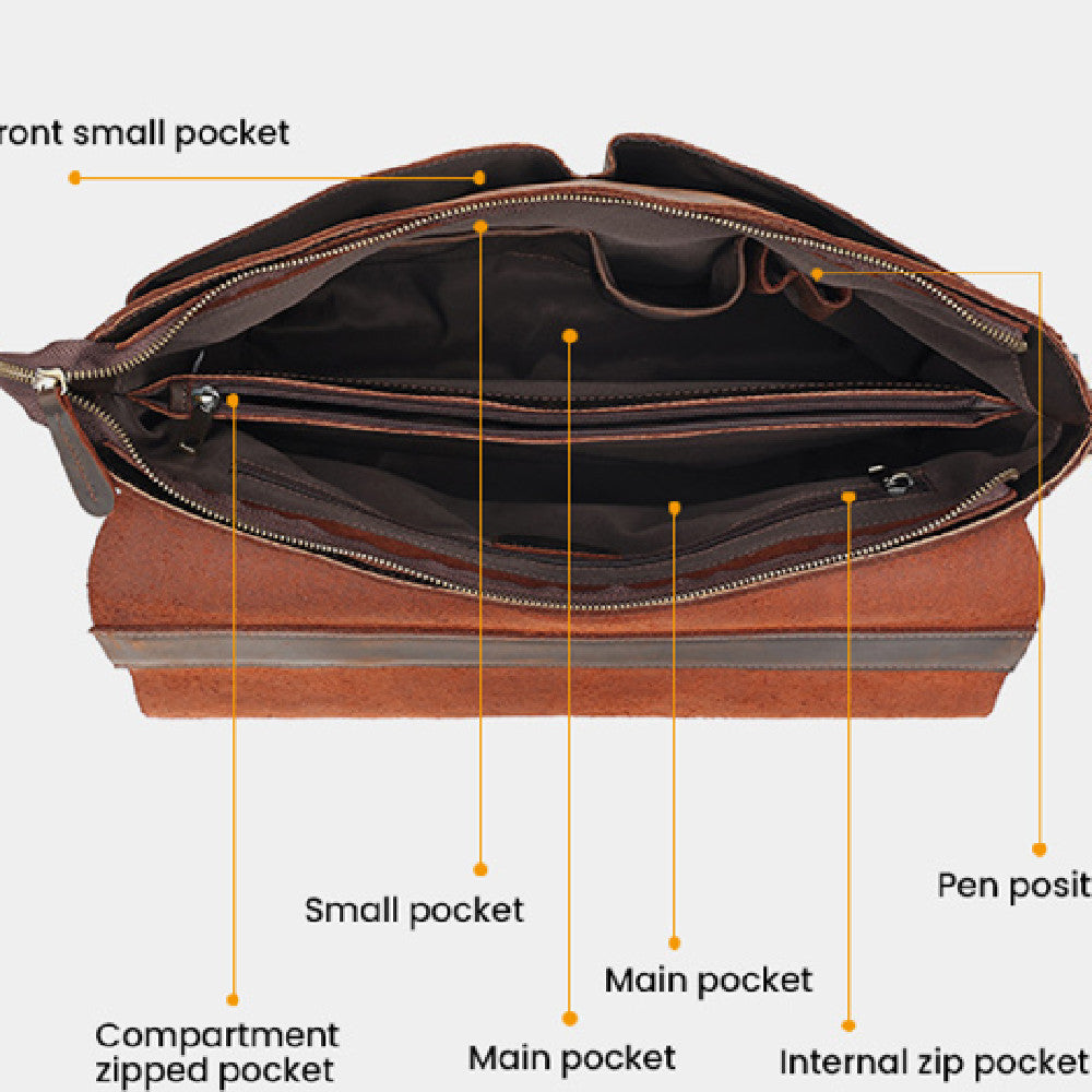 Men&#39;s Stylish Vintage Leather Handbag