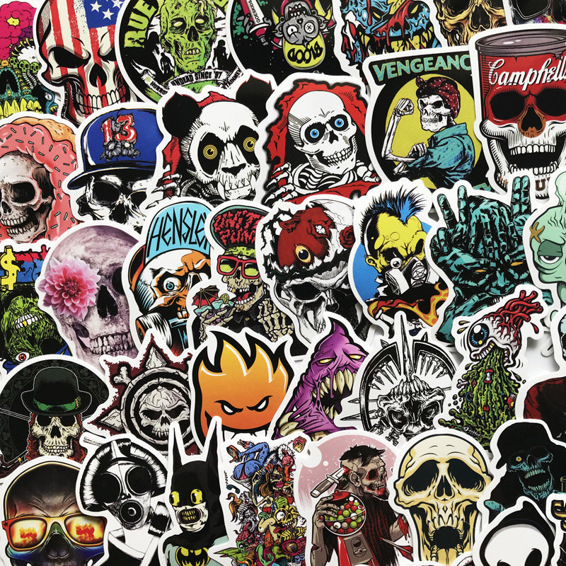 Skull Head Vinyl Waterproof Car Sticker