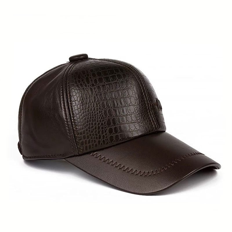 Autumn And Winter Casual Men&#39;s Leather Hat