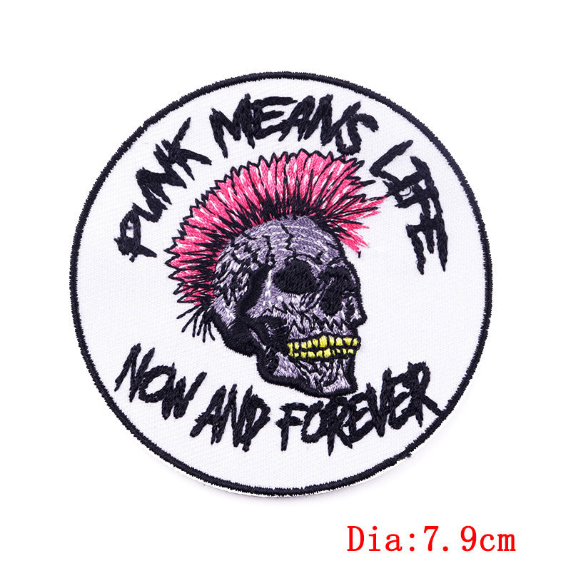 Creative Punk Skull Embroidery Cloth Sticker