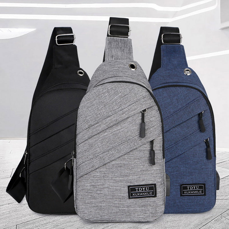 Multifunctional USB sports chest bag