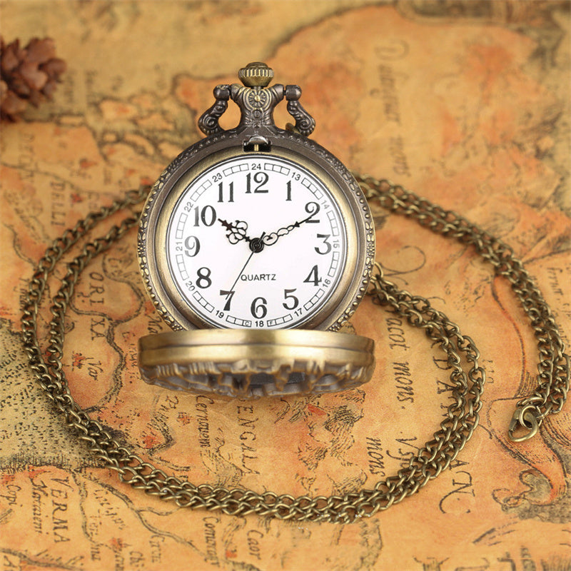 Vintage Skeleton Plus Accessory Flap Quartz Pocket Watch